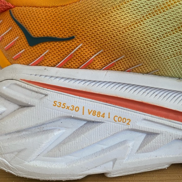 Hoka One One Bondi X Yellow Orange Athletic Running Sneakers Shoes - Picture 9 of 13